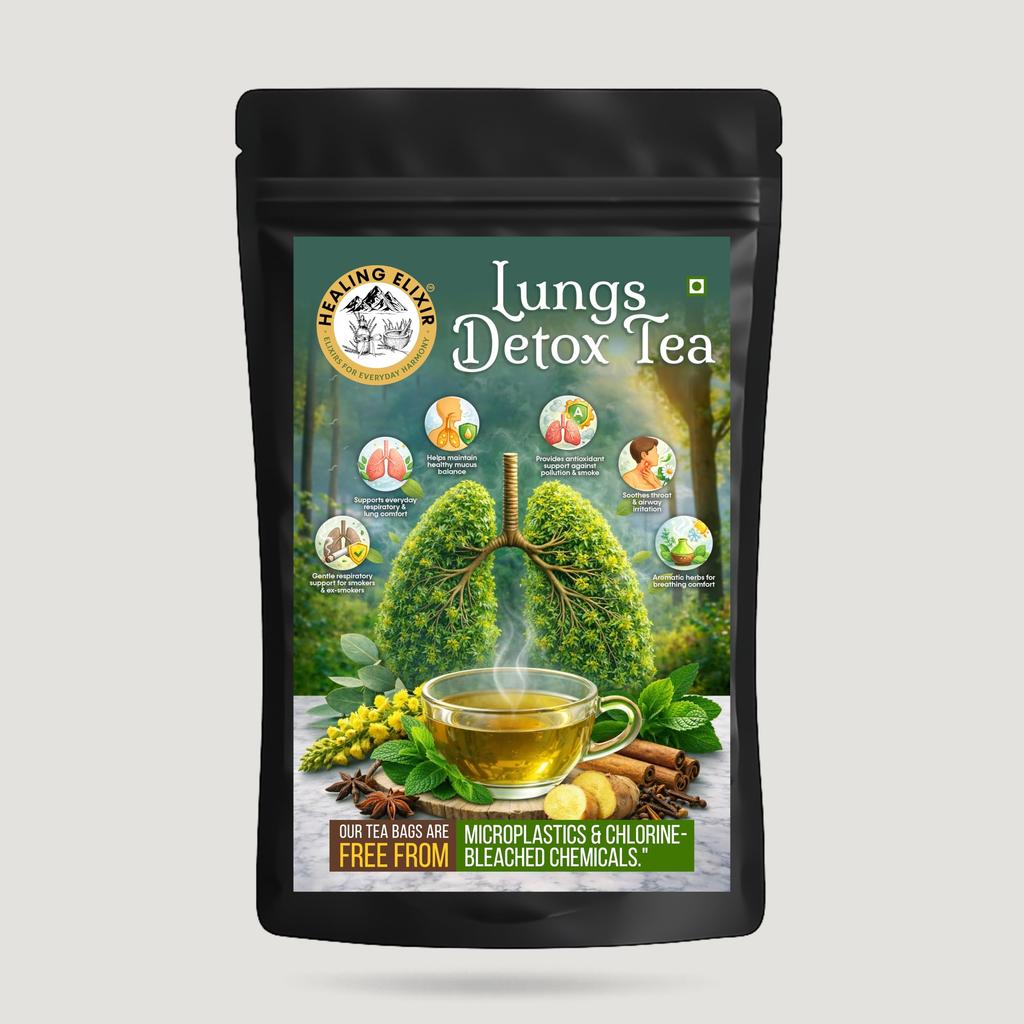 HEALING ELIXIR LUNGS DETOX TEA Herbal Blend for Respiratory Support Lung Health (15 Tea Bag)