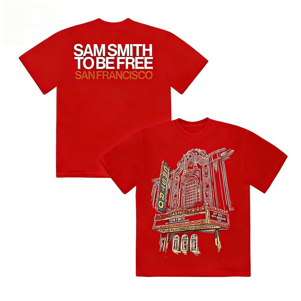 2026 Sam Smith To Be Free Tour At Castro Theatre San Francisco Memorable Tshirts with A Retro Style Y2k Ins