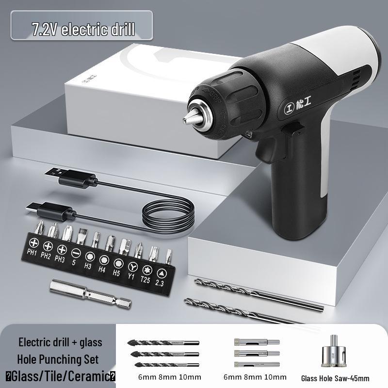 Green Forest 7.2V Cordless Drill/Driver, Multi-functional Electric Screwdriver, Rechargeable Home Tool Set.