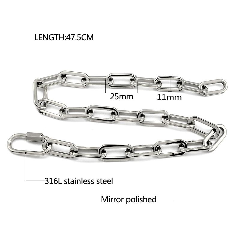 Gold Color Big Carabiner Lock Clasp Bracelet for Women Handmade Statement Necklace Set Chain Link Charm Femme Jewelry
