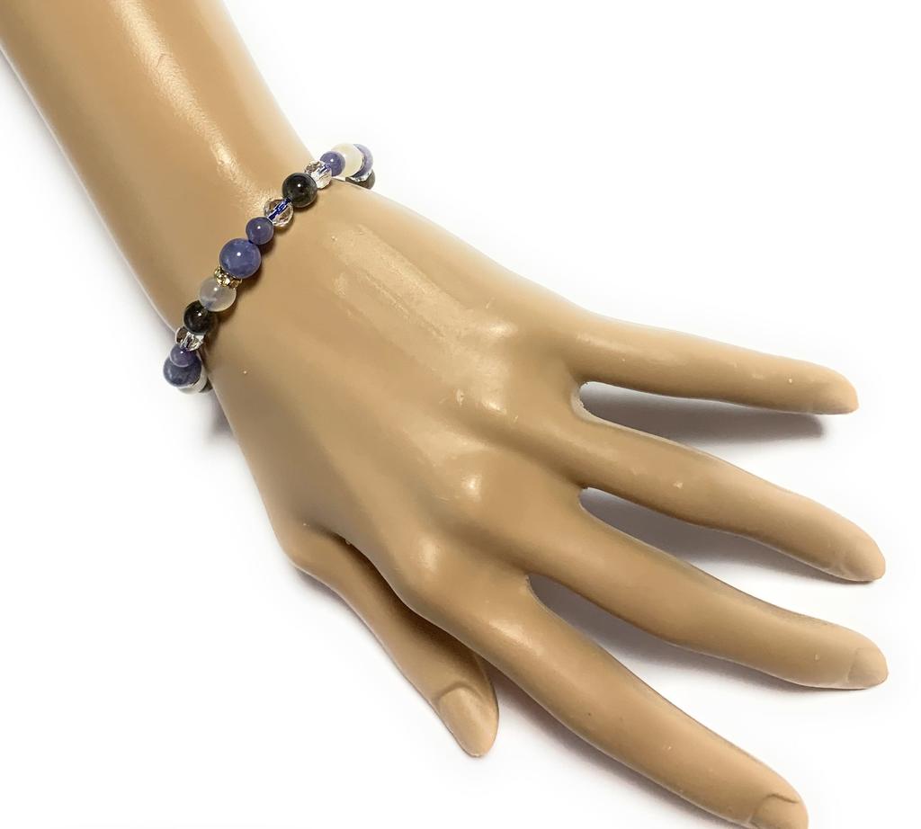 Work Luck Money Luck Healing Amulet Natural Stone Power Stone Bracelet Tanzanite Labradorite Blue Moonstone Natural Crystal Inner Diameter 19cm Male M