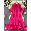 Fashion Niche Style Palace Style Ruffles Dress Female Fancy Loose Slim Looking Elegant Vacation Skirt Formal Dress