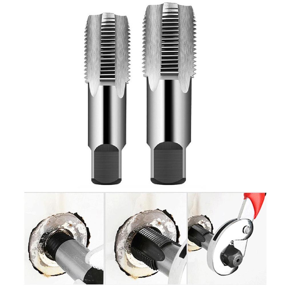 2PCS Water Pipe Screw Extractor 1/2 3/4 Inch Repair Screw Tap Water Pipe Thread Repair Tap Plumbing Damaged Broken Screw Remover