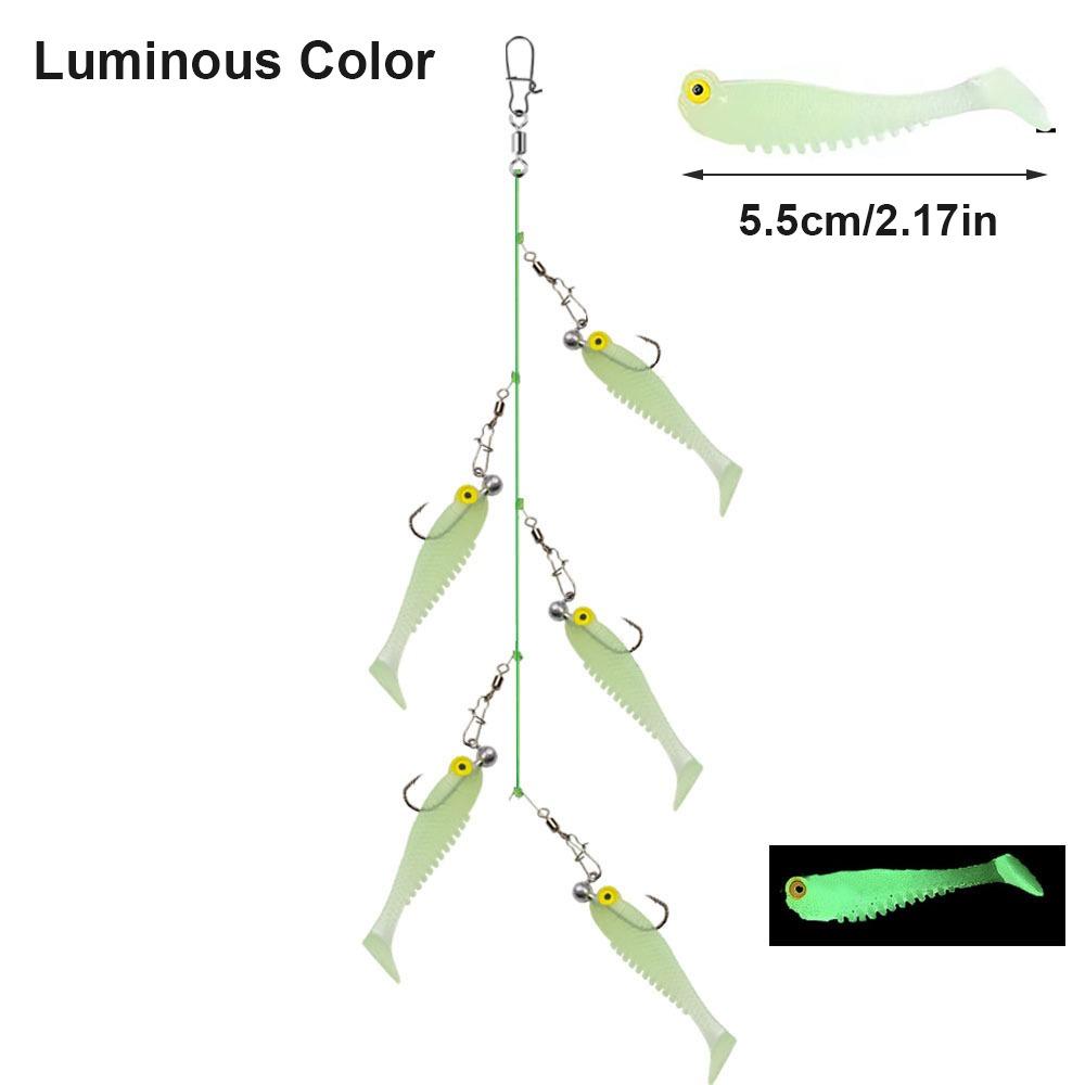 Silicone Cluster Fish Lure Anti-hanging Sole Sharp Fish Hook Simulation Bait Soft Swivel Pin Fishing Set-up Sea Fishing