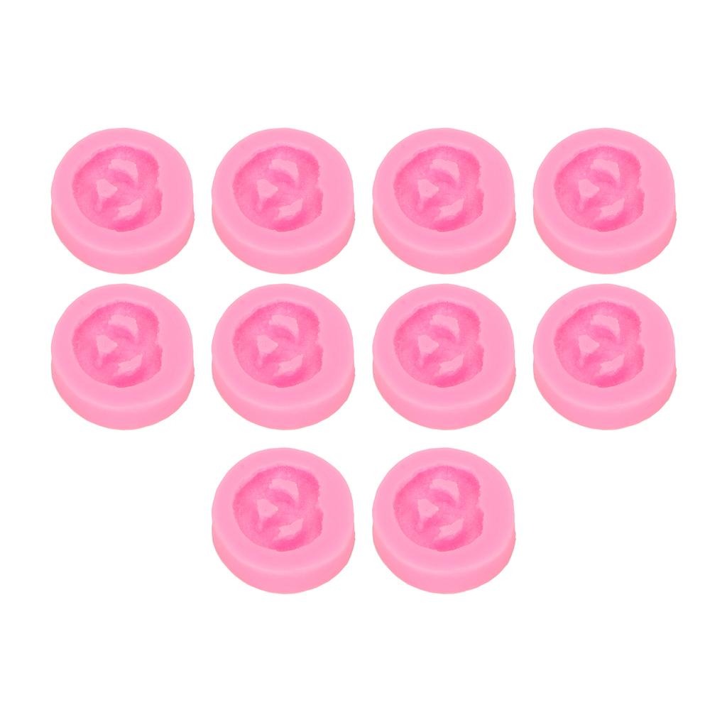 10PCS Biscuit Silicone Mould Pink High Temperature Resistant Low Deformation Baking Mold for DIY
