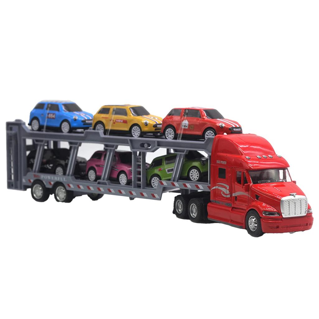 TOMMYFIELD Trailer Large Diecast Model Scale Alloy Toy, Car, 1/48 Truck, Red, 6+