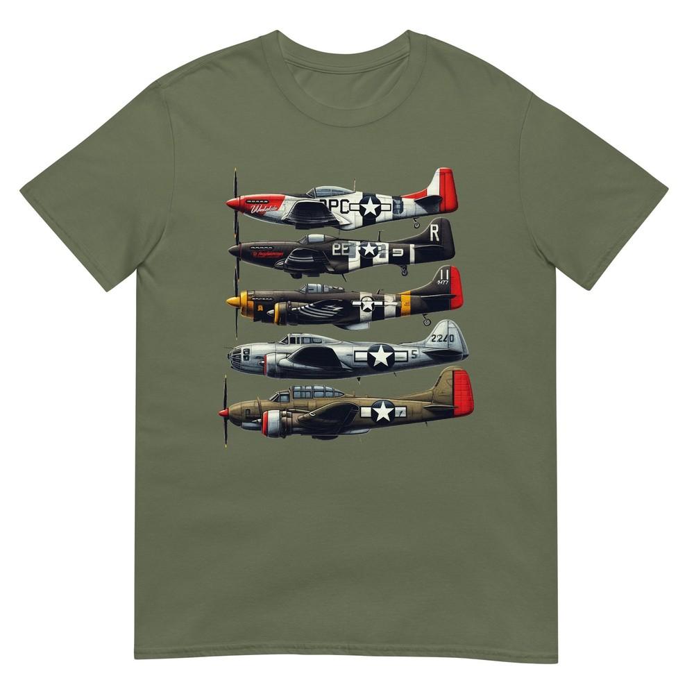 Ww2 P51 Mustang Military Aircraft Airplane Memorabilia Tshirt
