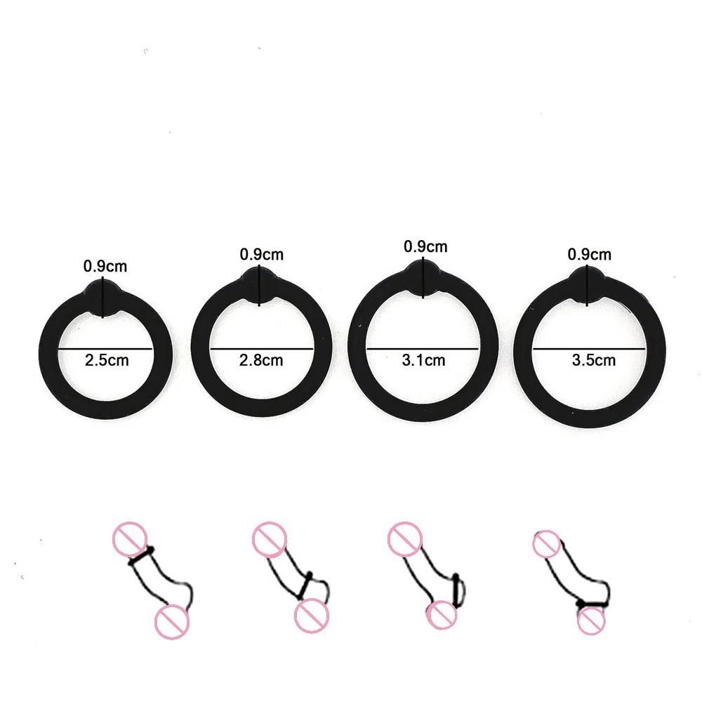 4PCS Silicone Cock Ring Erection Ring Male Delay Ejaculation Penis Ring High Elasticity Penisring Sex Toys for Men Adults 18