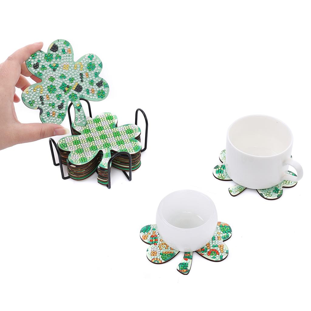 Coasters Spring Clover Pattern Kit Crafts For St. Patrick Day Decor