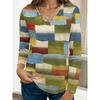 Fashion Women's V-Neck Long Sleeve 3D Casual Color Printing Casual Long Sleeve V-Neck T-Shirt