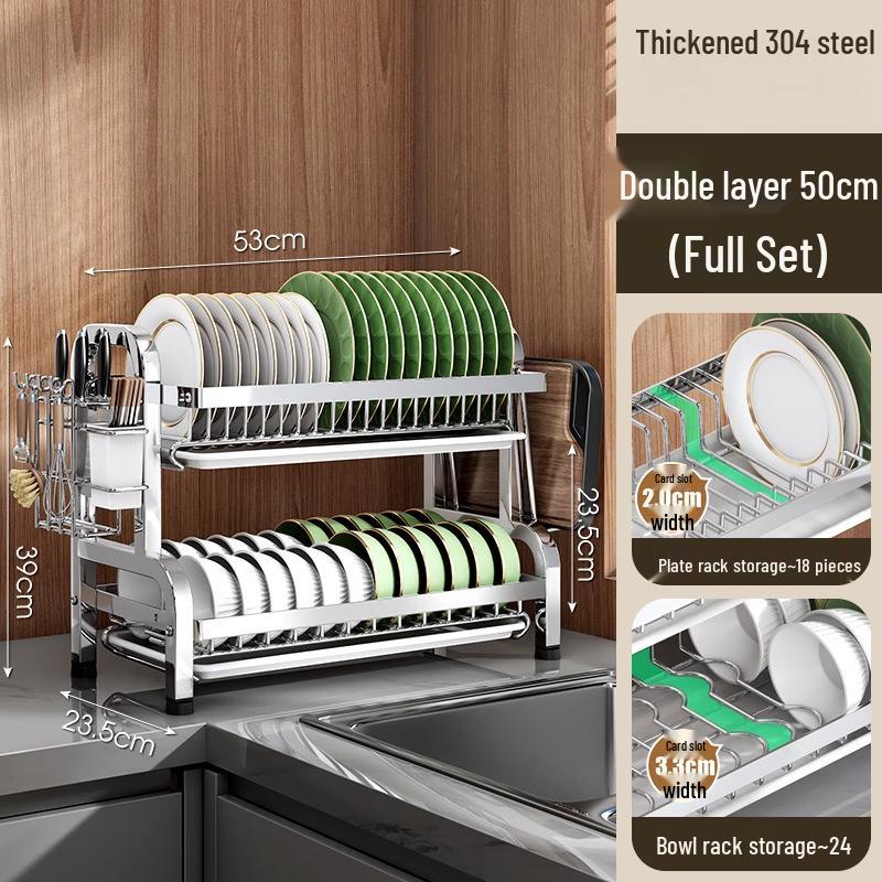 Nordic 3-Tier Stainless Steel Foldable Dish Drying Rack