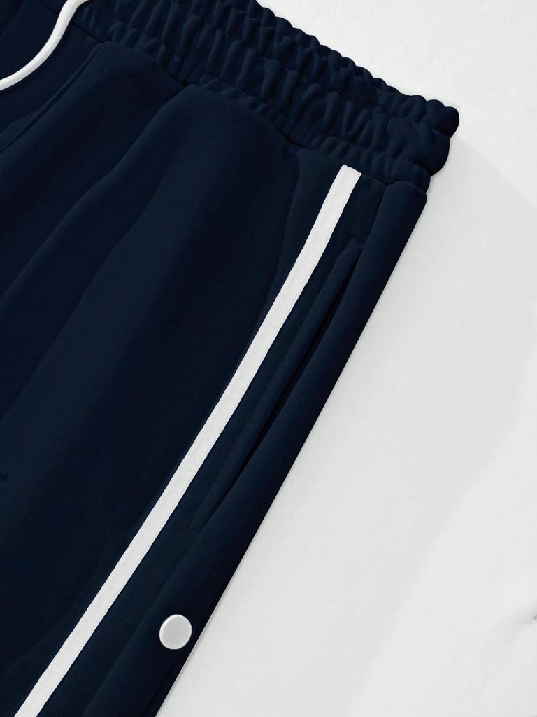 Men's European High-Street Retro Joggers with Button Details