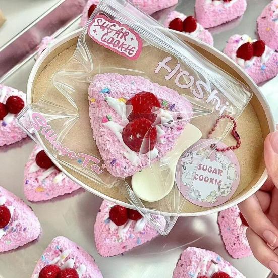 Strawberry Cream Cake Squeeze Toy Stress Relief Simulated Triangle Cake Sensory Toy Home Office Worker Soft Stretchy Dessert Fidget Toy
