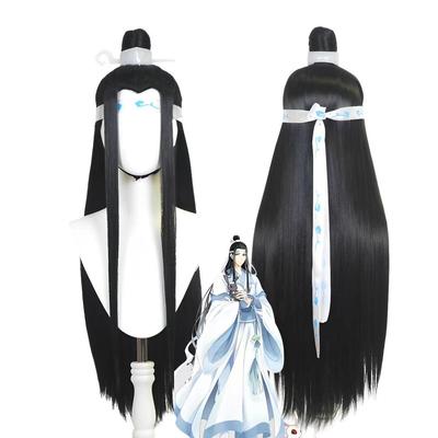 Mo Dao Lan Wangji Wang Ji Kostüm Held Antiker Stil Schwarze Schönheit Peak Style Cos Perücke