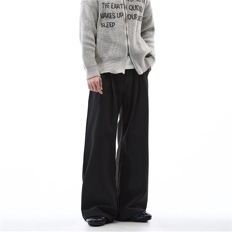 American cleanfit high street scimitar drooping trousers men's spring niche trendy brand casual loose straight trousers