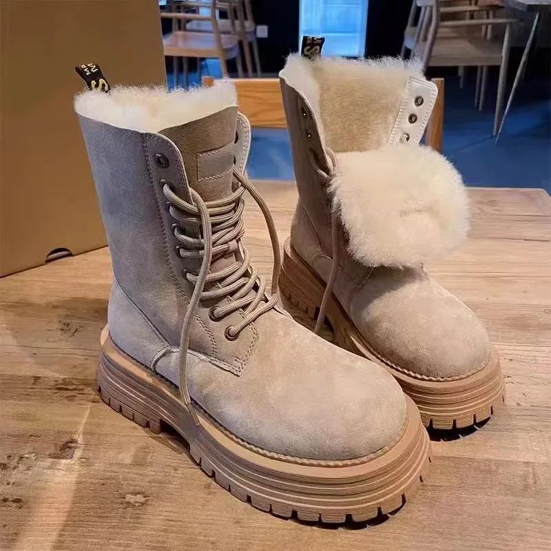 

Модная платформа женские зимние ботильоны на толстой подошве кожаные туфли женские тренд 2025 год готический бренд зимние ботинки челси мотоциклетные боты женские 35