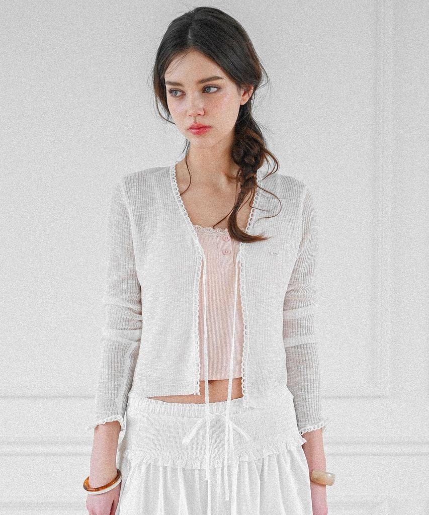 Koolkitten Lace Tie Front Sheer Cardigan 4 Colors