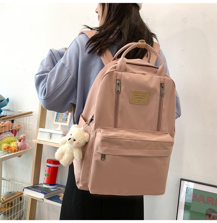 Schultasche weiblich College-Student einfach einfarbig High Junior High School Schüler Rucksack mit großer Kapazität neuer Computerrucksack