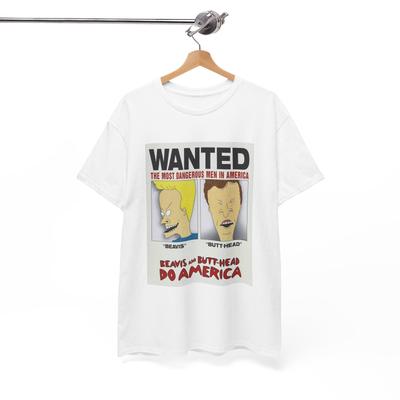 Unisex Shirt Cotton Oversize Large Size Beavis And Butthead T Comedy Tv Series Retro Wanted Poster Heavy