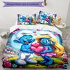 3pcs The Smurfs Bedding Set Duvet Cover Closure Includes 1 Duvet Cover & 2 Pillowcases, Soft and Comfortable for All Seasons.