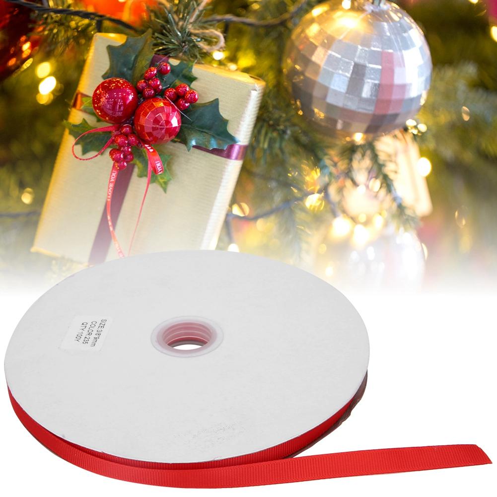 Red Ribbed Ribbon for Wedding Christmas Party Decorations DIY Gifts Wrapping Accessories10mm