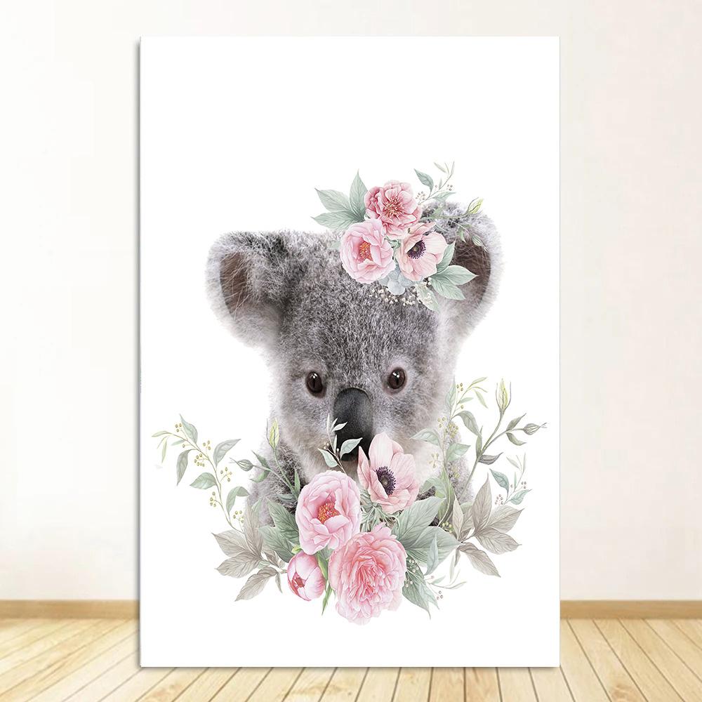 

Детская комната Животные Настенное искусство Холст Живопись Милый Слон Лев Жираф Декор Постер Детская Спальня Персонализированная Детская Картина Декор 20x30cm