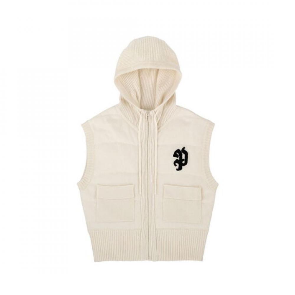 People Of The World 25fw Cashmere Wool Blend Padded Hooded Vest