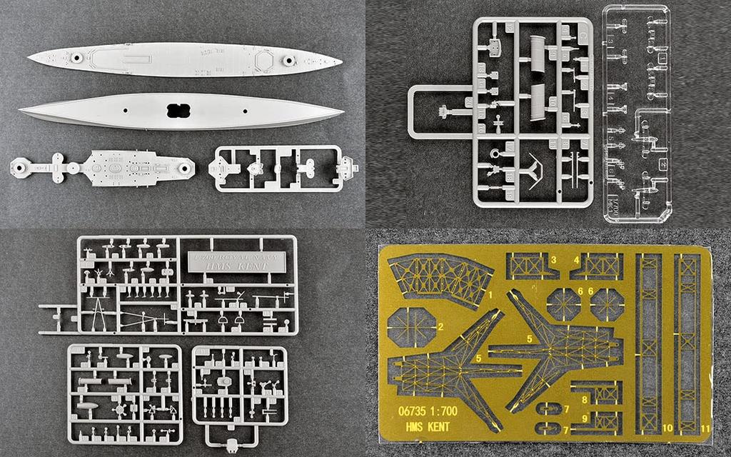 Trumpeter Scale Royal Navy Heavy Cruiser HMS Kent Plastic Model 06735 1/700 (Pre-painted)