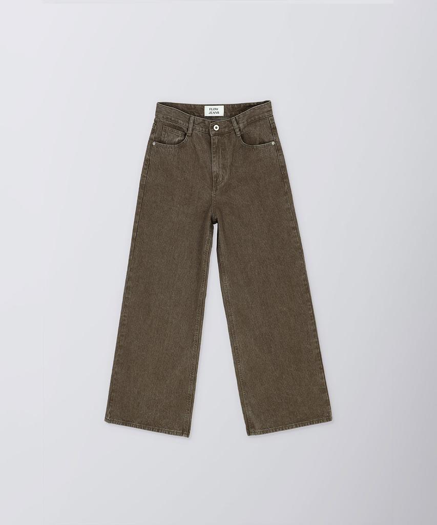 Peulloujin Pig Ribbed Wide Jeans_Cocoa_Ffc3Dn019