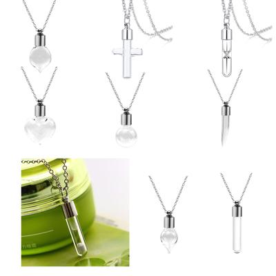 Convenient Glass Bottle Pendant Necklace Easy To Open and Carry Pendant Neckchain for Small Decorations and Fragrances
