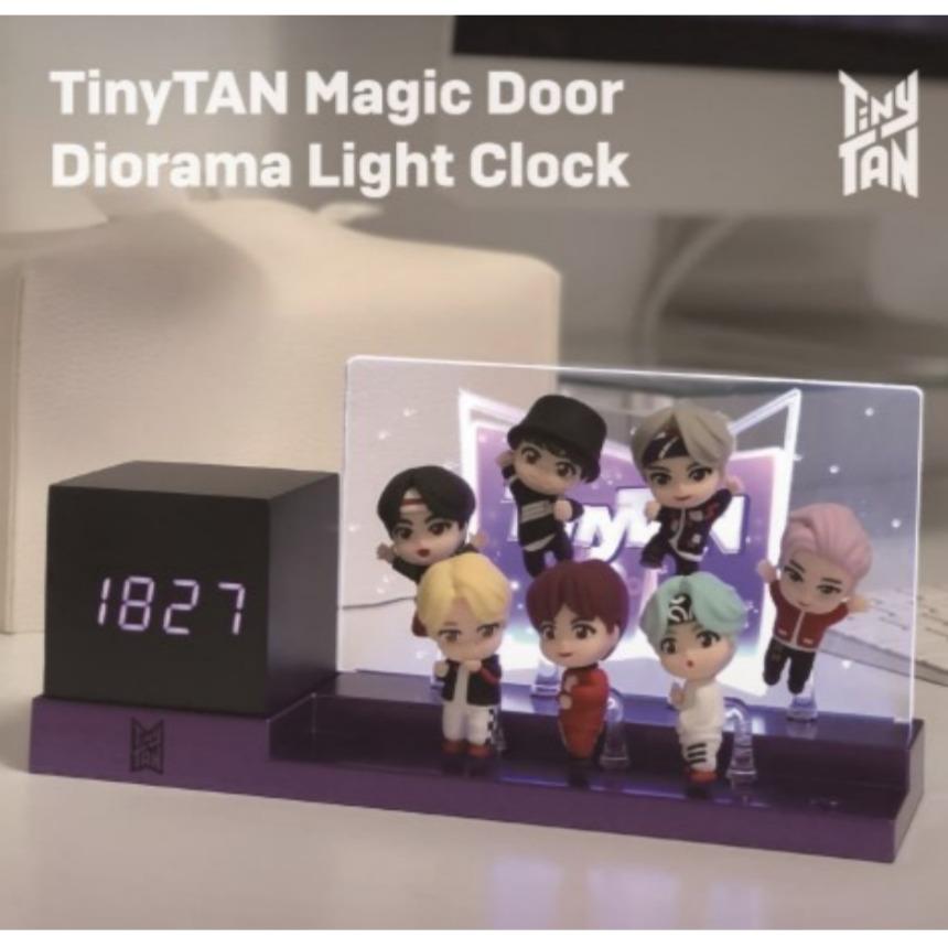 BTS TinyTAN Figur LED Schreibtischuhr – Alarm Digital Stimmungslicht Diorama