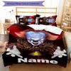 3pcs Custom Name Cartoon Pennywise the Dancing Clown Bedding Set Duvet Cover Closure Includes 1 Duvet Cover & 2 Pillowcases for All Seasons Bedroom De