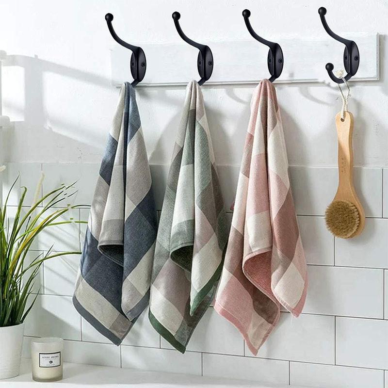 For Hook Coat Wall Zinc Metal Alloy Racks Double Hooks High Load Durable Bearing