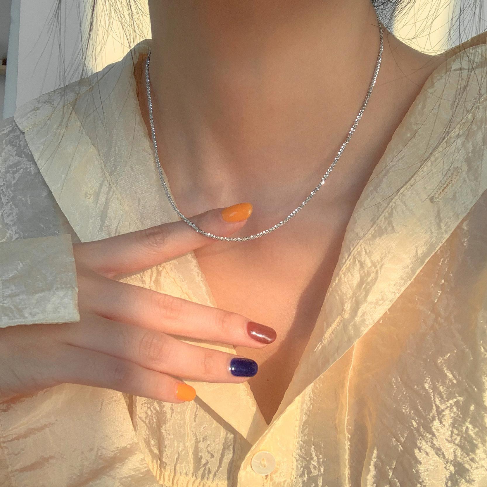 

Корейское ожерелье с каплями воды, посеребренное S925: Элегантная, ретро, креативная цепочка на ключицу для женщин