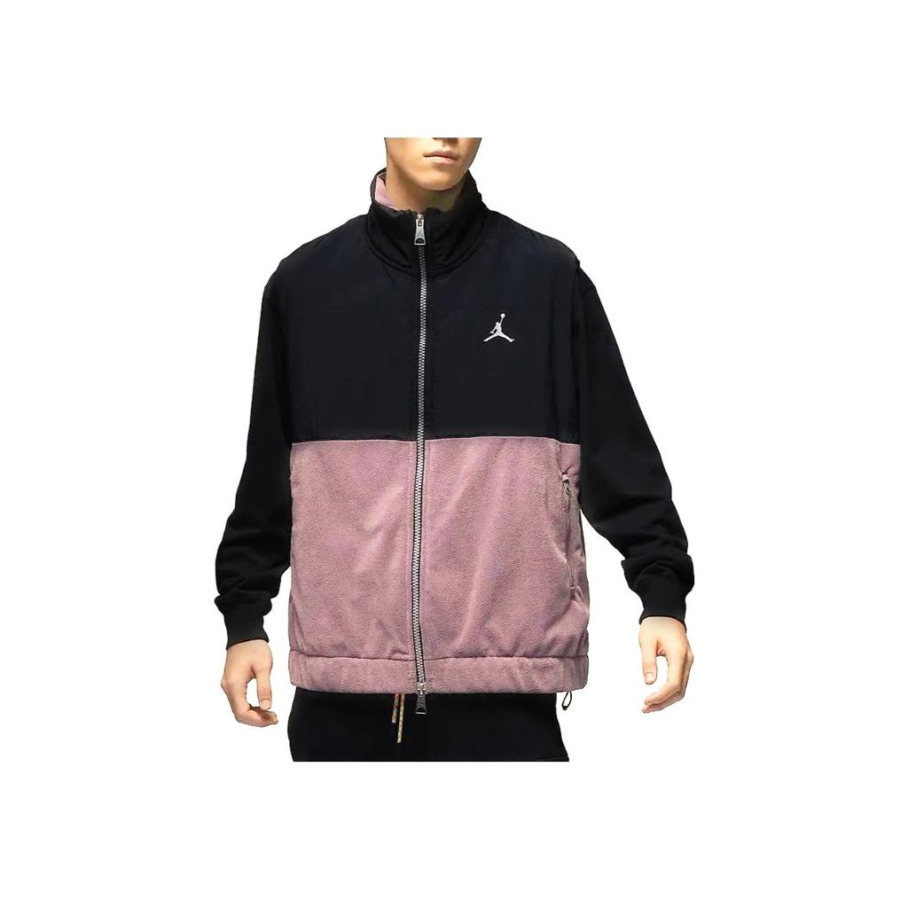 Jordan Essentials Spliced Stand Collar Zip-Up Casual Vest Men Vest Black FD8629-011