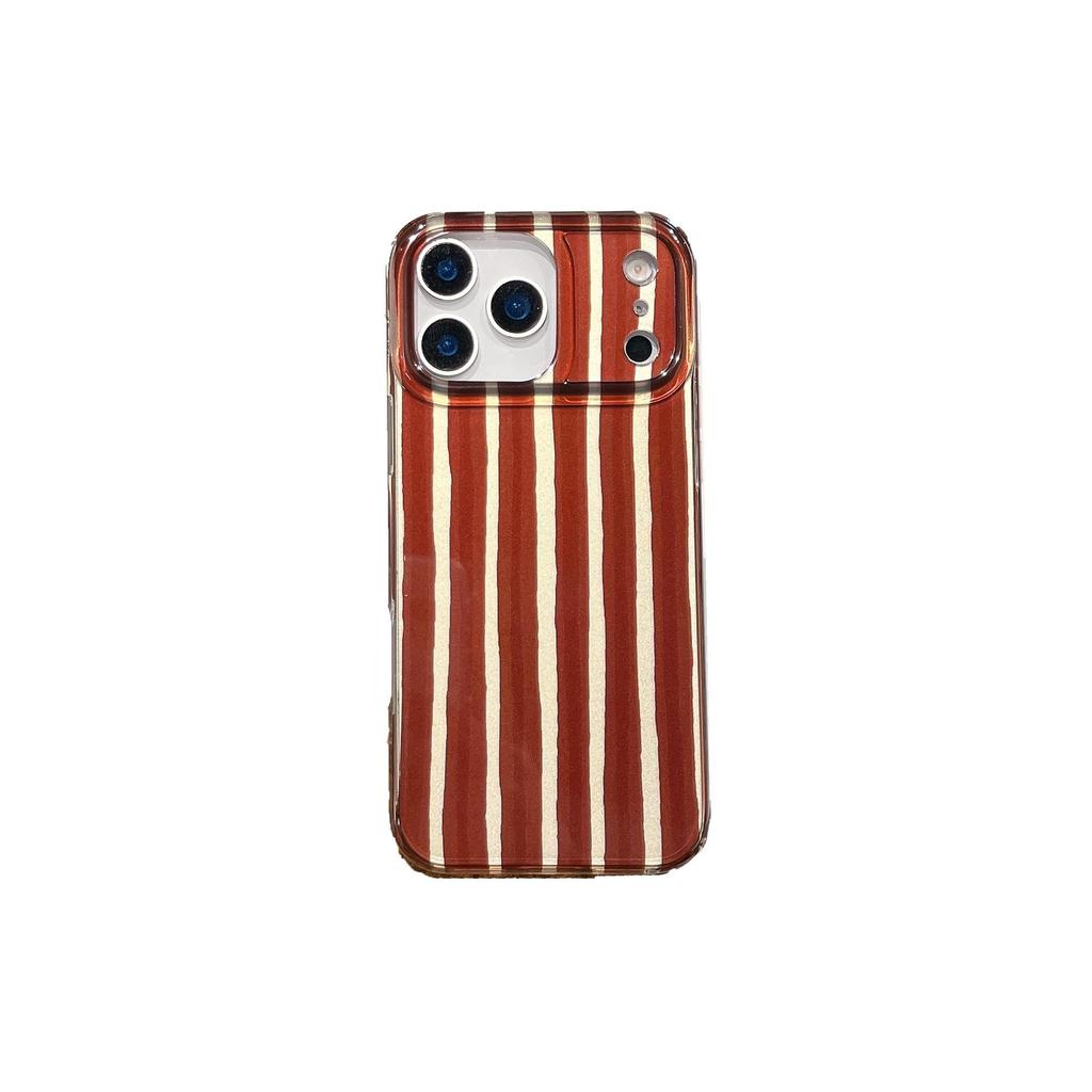 Niche Color Block Striped Half-Wrapped IMD Case for iPhone 17 Pro Max & Apple 16/14/15