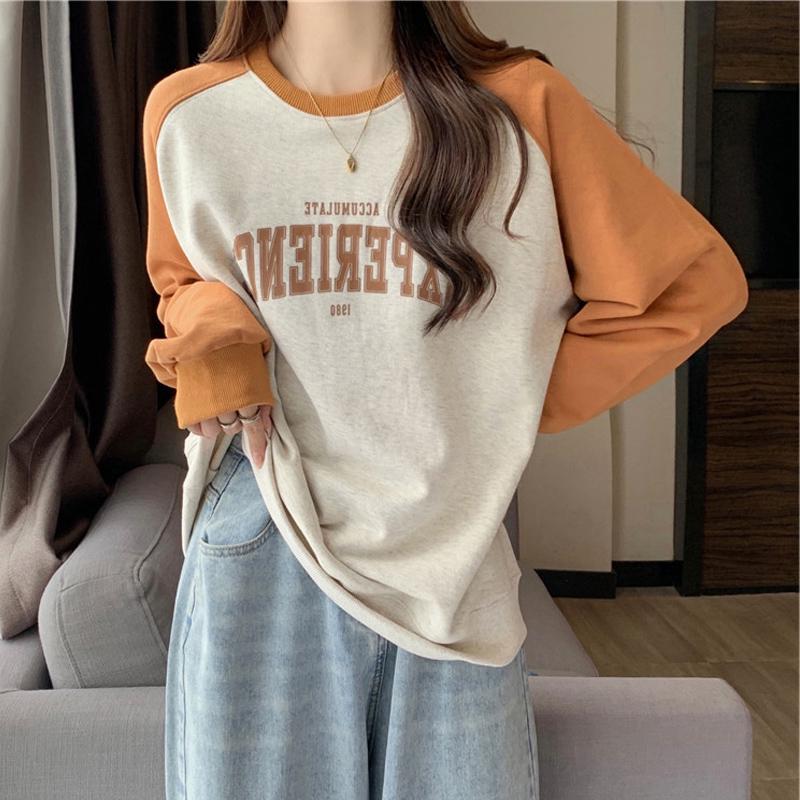 Damen Colorblock Raglan Langarm Fleecegefüttertes Oberteil - Trendige Frühling/Herbst Schicht