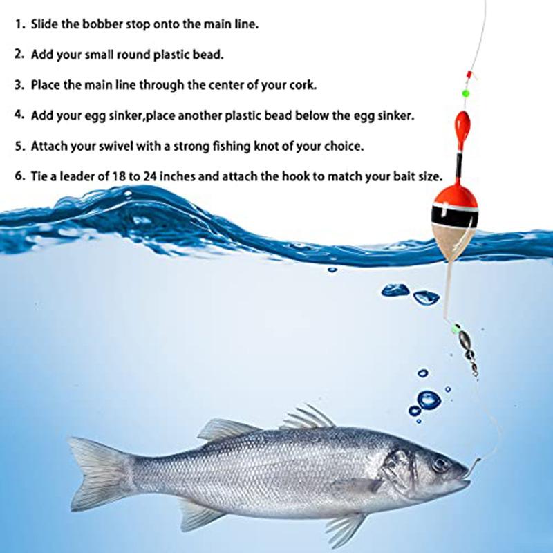 50Pcs Bobber Stops Slip Bobber Stop Bobber Stoppers For Fishing Line With Fishing Beads Saltwater/Freshwater Fishing Tackle