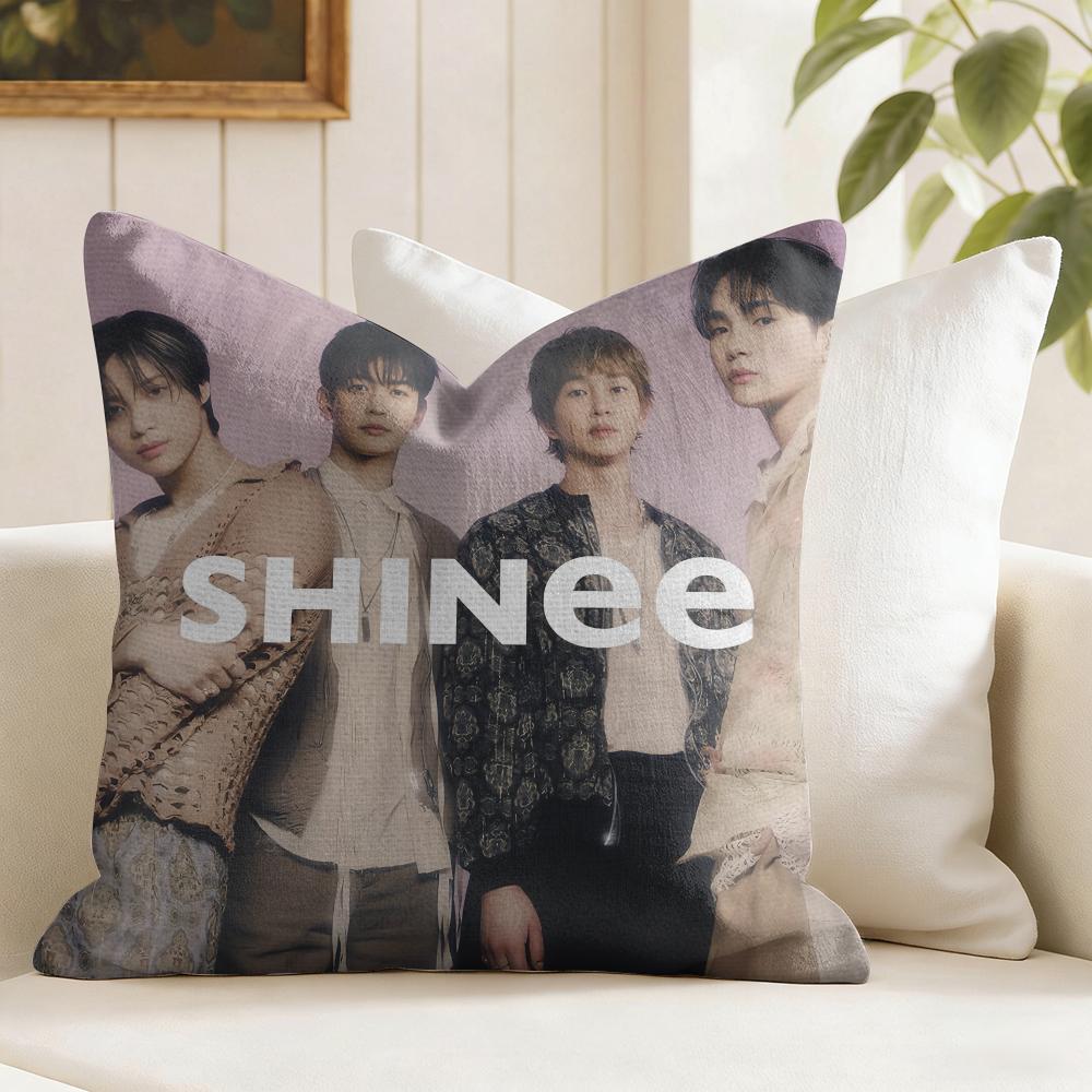 Kpop Band SShinee Cushion Cover Eco Linen Pillow Case DoubleSided Print Breathable Durable Zipper Home Decor Gift