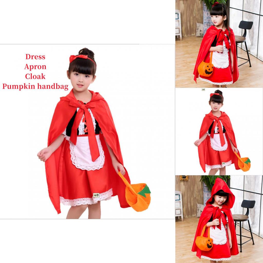 Adorable Little Red Riding Hood Costume For Girls Halloween Cosplay Party