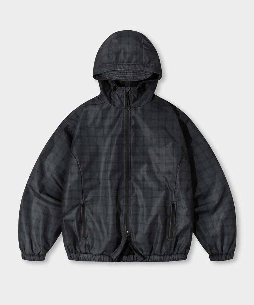 Dimitri Black 2Way Essential Check Hooded Windbreaker_3 Color