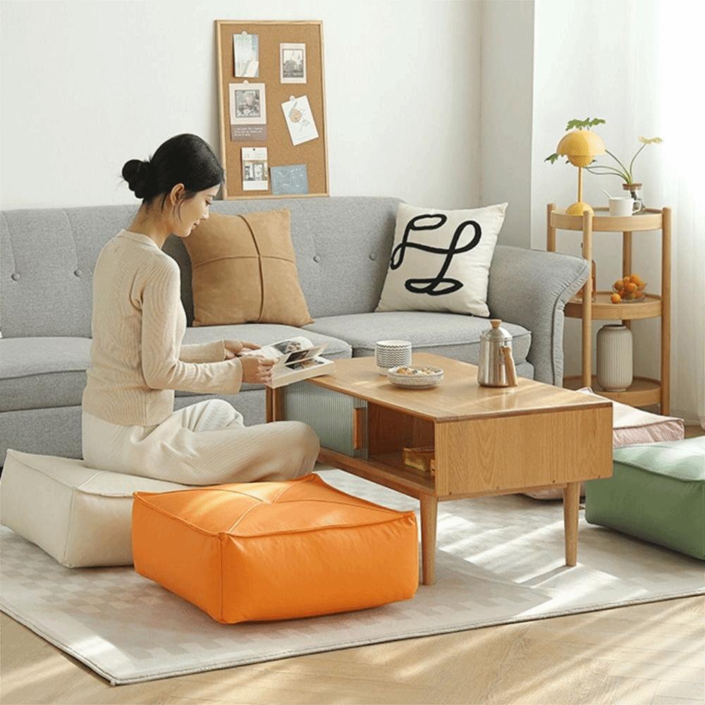 Quadratische/Runde Tatami Sitzmatte Japanischer Stil Hocker Tragbares Bodinkissen Wohnzimmer