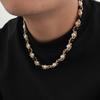 New Pearl Chain Wrapped Collarbone Chain Men's Trendy Hip-Hop Personality Men's Collarbone Chain Men's Neck Chain