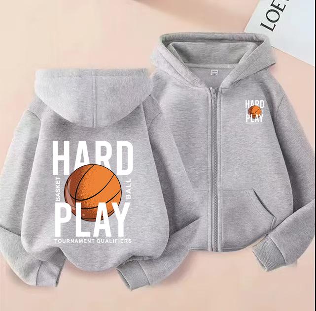 Herbst/Winter Plus Samt Kapuzen-Reißverschluss-Sweatshirt für Erwachsene und Kinder - Unisex Mode Print