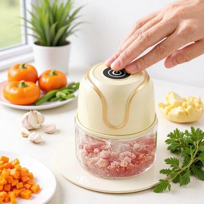 Compact Wireless Electric Garlic and Meat Grinder - Baby Food Maker & Multifunctional Food Processor