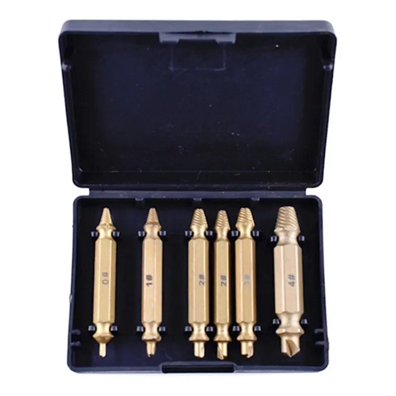 4/6Pcs Set Damaged Screw Extractor Center Drill Bit Set Woodworking Tools Broken Bolt Extractor Bolts Screws Remover Extractor