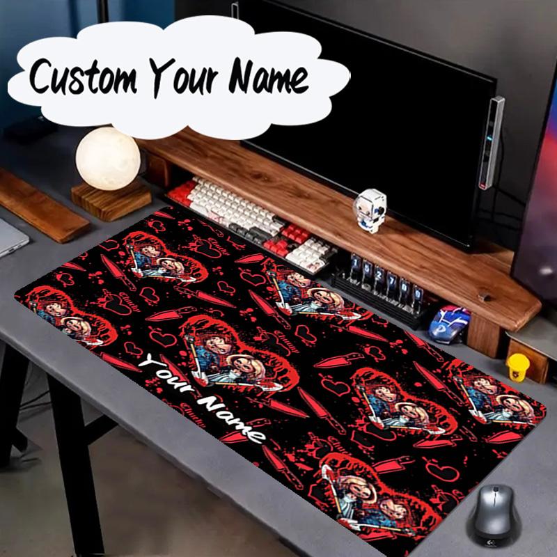 Custom Name Mouse pad Love And Horror Doll Pattern Mouse pad, Gaming Mouse Pad, keyboard pad, Desk Decor for computer notebook Fan Birthday Gift