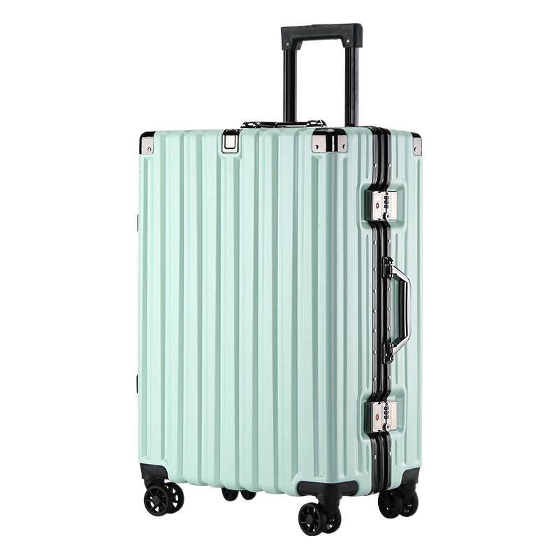 Durable Leather Carry-On Suitcase with Combination Lock