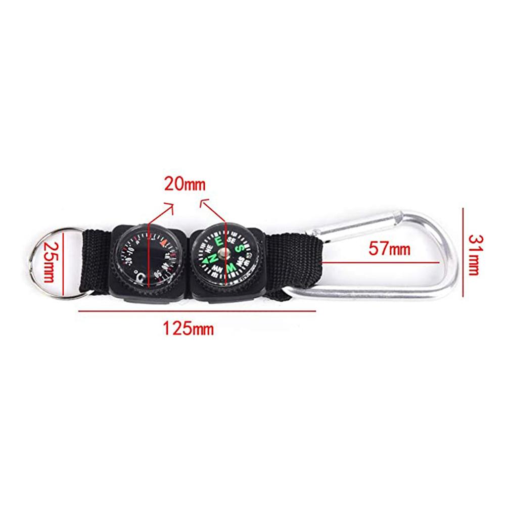 Mini Keychain multifunction Camping Compass Thermometer Outdoor Climbing Temperature tester Survival Guiding Compass Tool