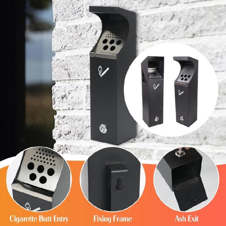 Durable Outdoor Mounted Trash Bin Weatherproof Bottom Opening Allows Fast Cleaning Includes Screws Simple Assembly